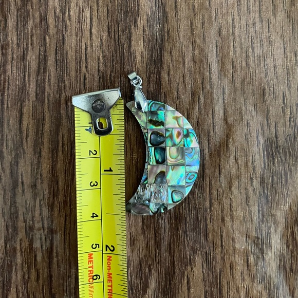 Hanging Crescent Moon formed from Abalone Shell - Pendant - Picture 7 of 7